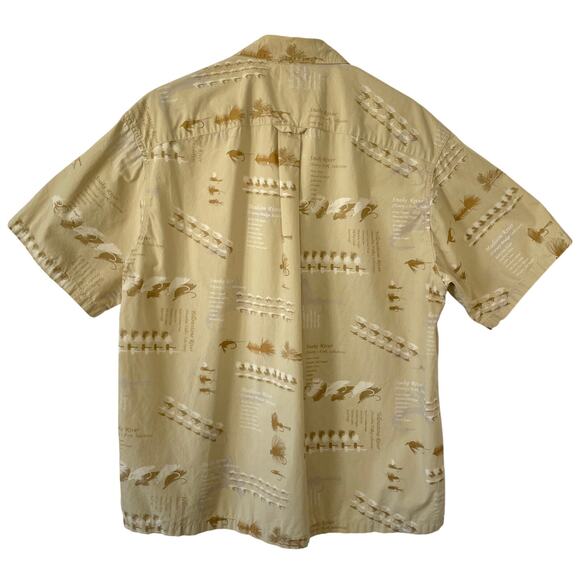 Columbia River Lodge Mens Cotton Fly Fishing Yellowstone S/S Button Down Large - Picture 3 of 5
